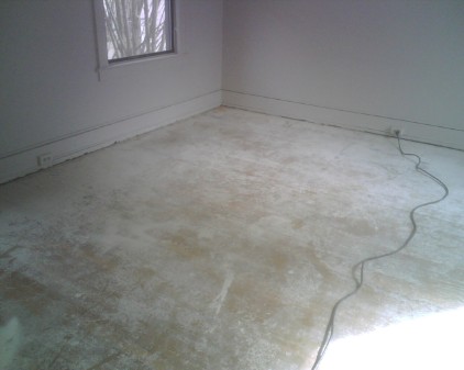 Flooring with sheetrock mud and paint
